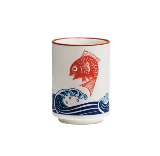 8 oz. Red Sea Bream &amp; Wave Tea Cup