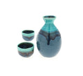 Sake Set w/2 Cups Jade Ocean Blue