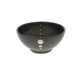 7.25" Black Donburi Bowl w/White Dots