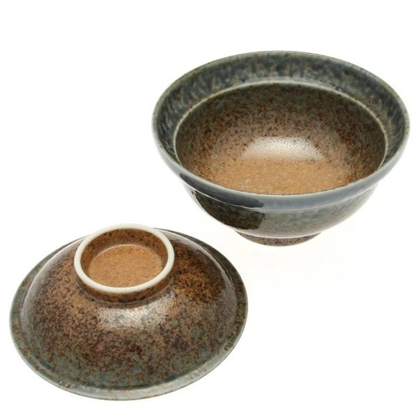 6 1/8" Bowl w/Lid Blue/Sand