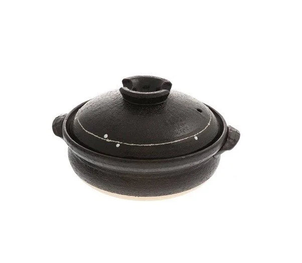 9.75" Donabe Black w/White Dots