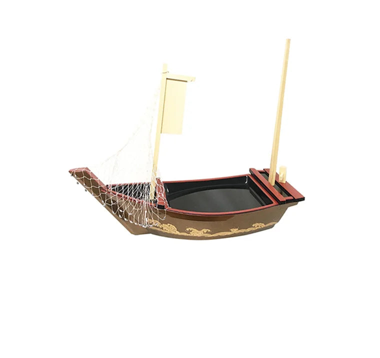 26.75" Gold w/Waves Sushi Boat