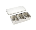 Stainless Steel Condiment Pan w/Lid 3 Compartments