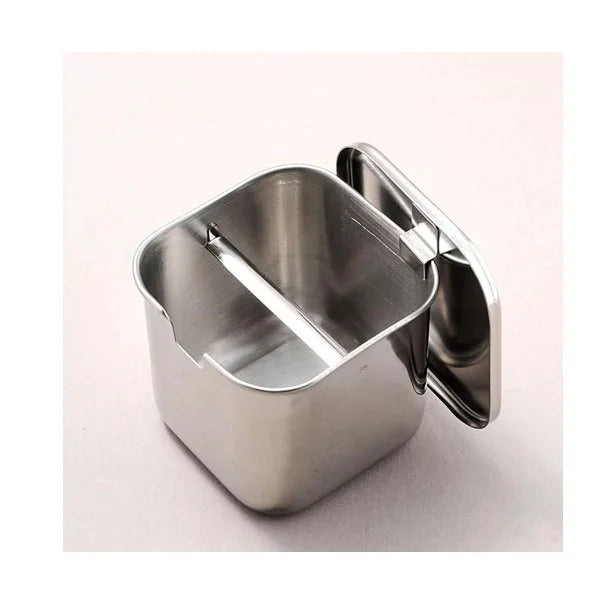 4" Square Stainless Steel Sauce Pot w/Lid