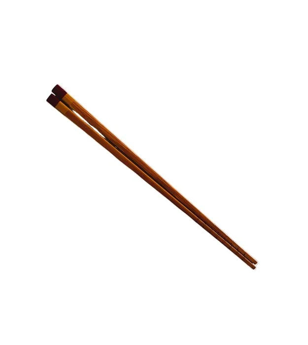 9" Wooden Chopsticks Brown w/Red & Gold