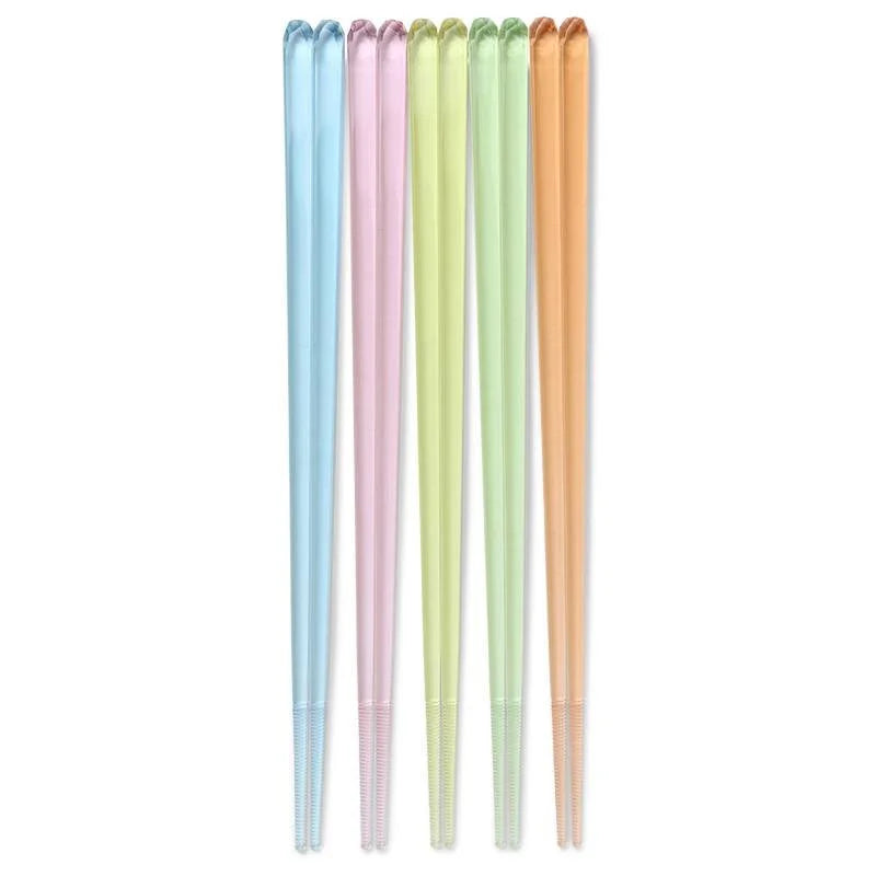 Pack of 5 Assorted Colors Clear Acrylic Chopsticks