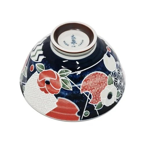 4.5" Rice Bowl Blue Tsubaki