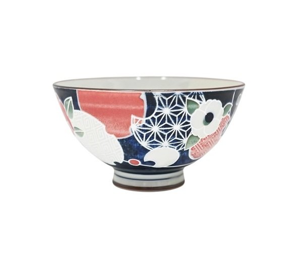 4.5" Rice Bowl Blue Tsubaki