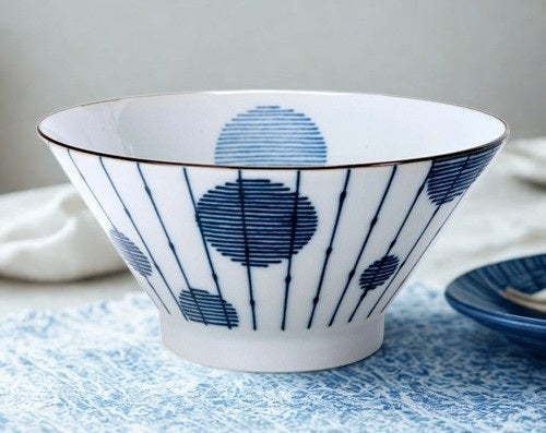 7.5" Blue & White Ramen Bowl