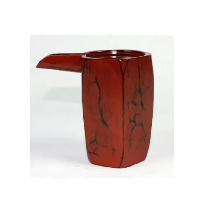 Natural Wood w/Lacquer Negoro Design Sake Pourer