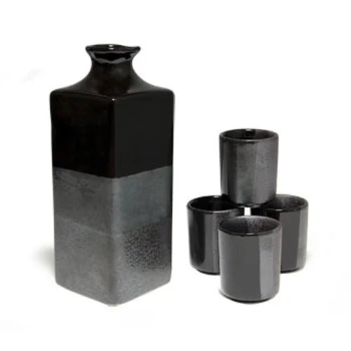 Black Ombre Sake Set w/4 Cups