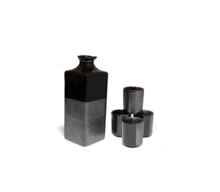 Black Ombre Sake Set w/4 Cups