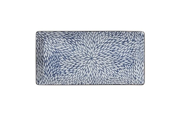 9" x 4 5" Aizome Mums Rectangular Plate