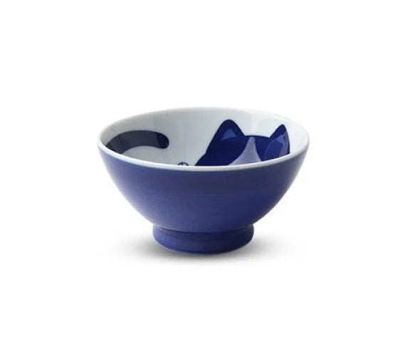 4.5" Blue &amp; White  Cat Rice Bowl