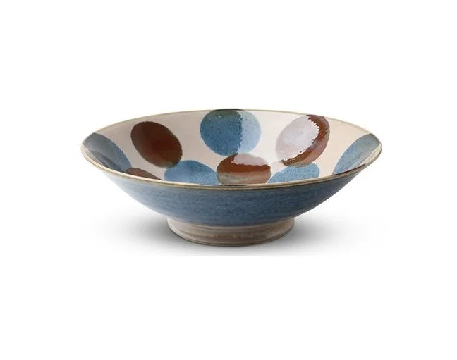 9.75" Rustic Blue &amp; Brown Bowl