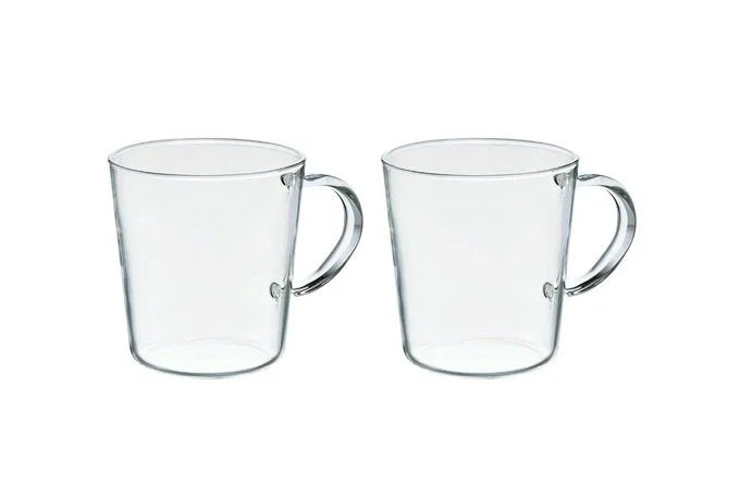 Set Of Two 10.14 oz. Mugs Heat Proof Glass