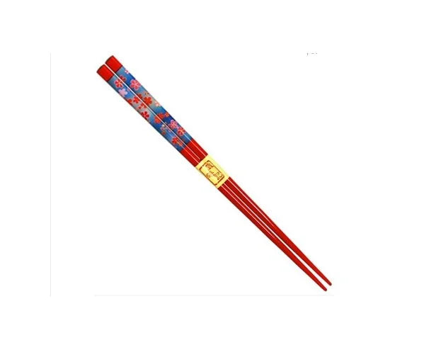 9" Wooden Chopsticks Red w/Sakura