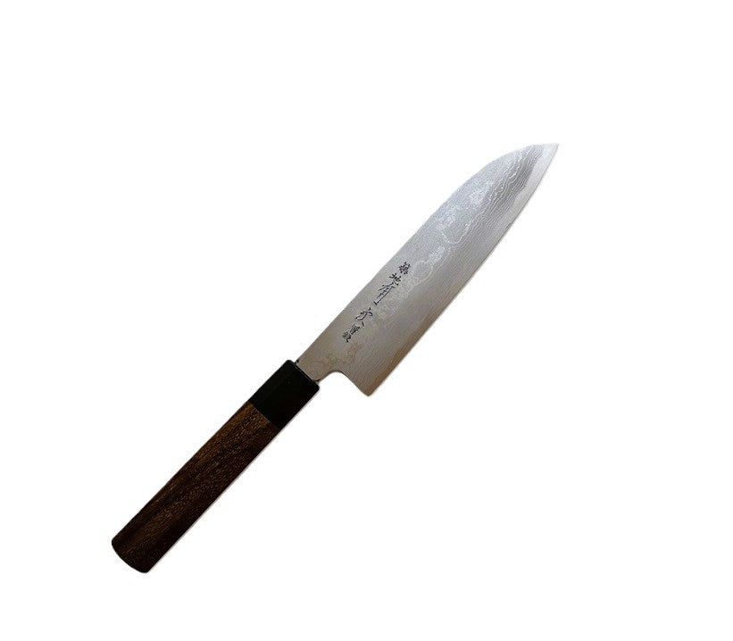 Aritsugu  Blue Steel 18 cm. Kasanekitae Wa-Santoku Red Sandalwood Handle