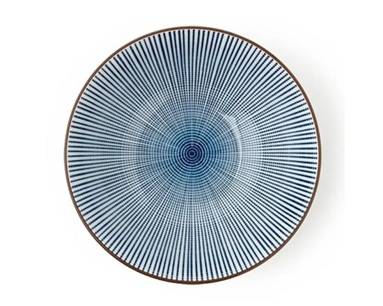 8.25" Ramen Bowl Blue & White Tokusa Made In Japan