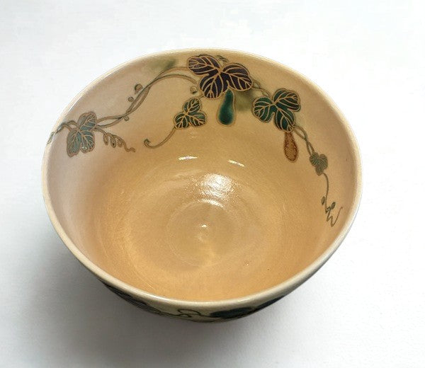 4.75" Iwao Yamakawa Kyo Yaki Handpainted Matcha Bowl Hyotan