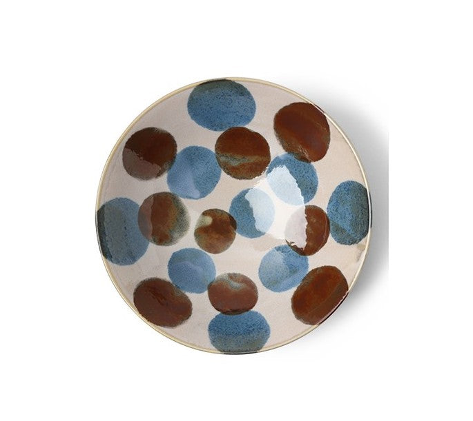 9.75" Rustic Blue &amp; Brown Bowl